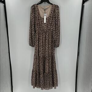 Bagatelle Collection Women's Scoop Neck Maxi Dress - Pauline Watercolor - 10 NWT